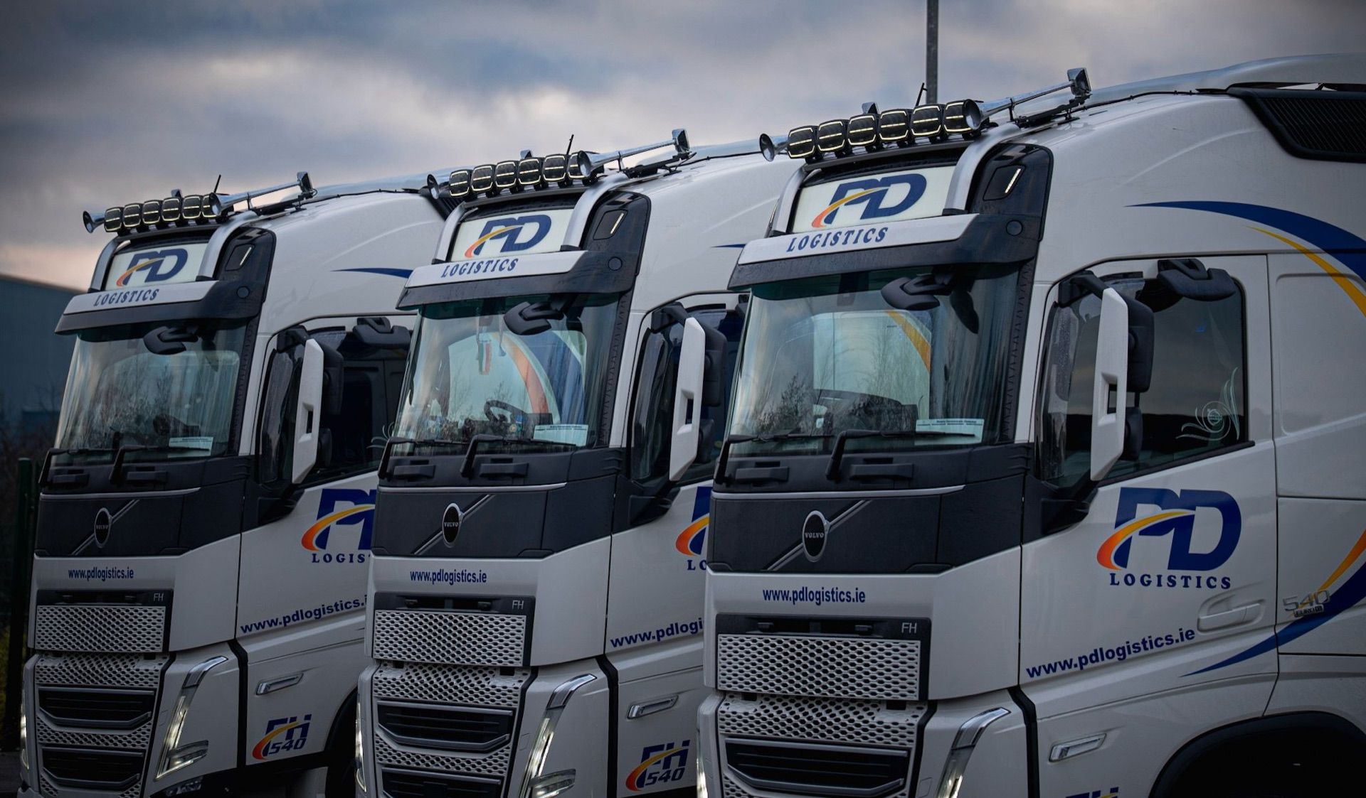 PD Logistics tractor units lined up in the yard